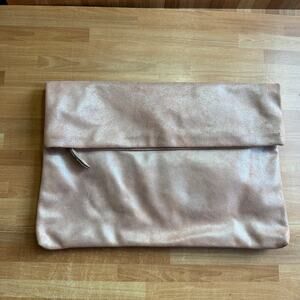 Banana Republic Italian suede clutch features